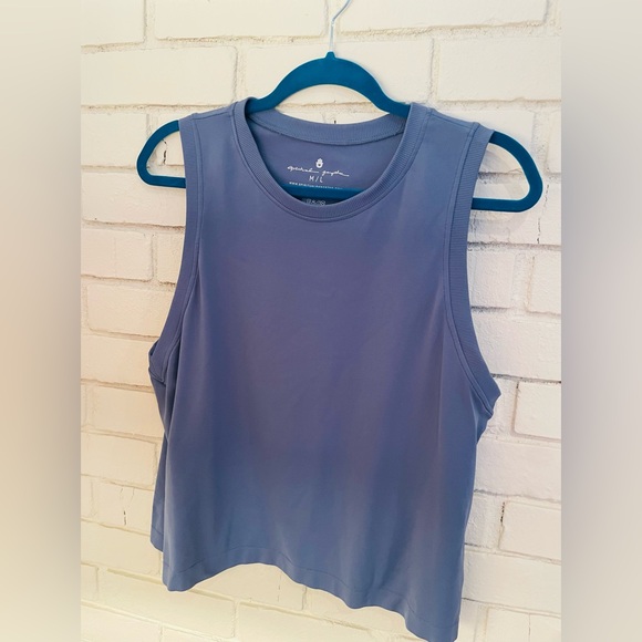 Spiritual Gangster Tops - Spiritual Gangster blue cropped tank/EUC/szM/L